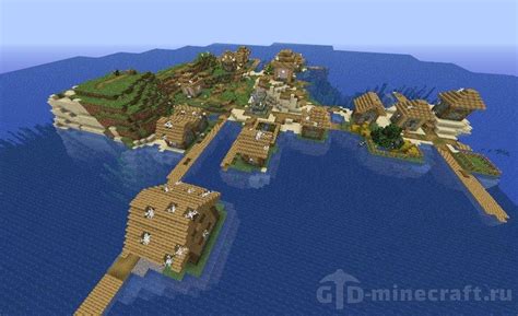 Island with an Abandoned Village seed for Minecraft 1.17.1/1.16.5/1.15. ...