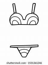 Coloring Book Children Bikini เวกเตอร์สต็อก ปลอดค่าลิขสิทธิ์  sketch template