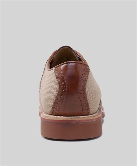 Brooks Brothers Canvas and Leather Saddle Shoes in Brown for Men - Lyst