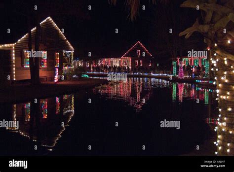 Christmas lights, Acadian Village, Louisiana Stock Photo - Alamy