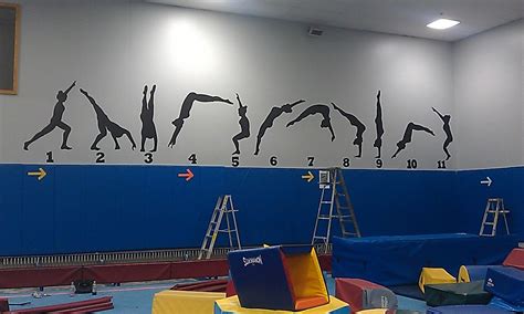 Mural of Roundoff Backhandspring at Blue Valley Rec. Center.. I can do ...