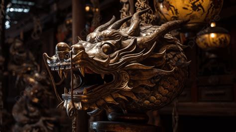 Chinese Dragon Head Sculpture