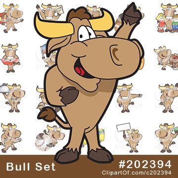 Clipart of a Happy Bull School Mascot Character Cheering out from a ...