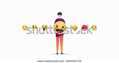 Man Emoji Character Different Expressions Vector Stock Vector (Royalty ...