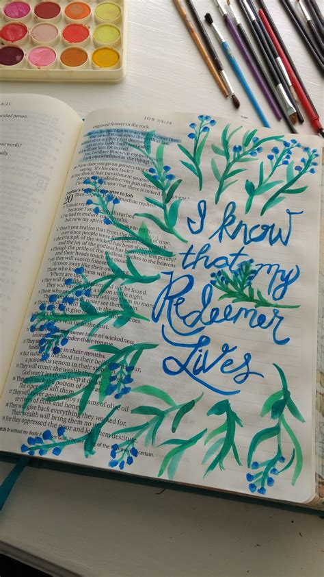 My first attempt at watercolor Job 19:25 | Watercolor, Bible, Job