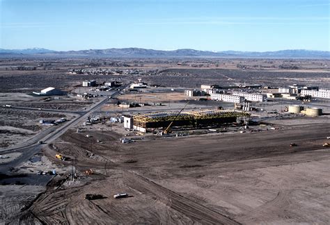 Aerial view of the new aircraft hangar under construction - NARA ...