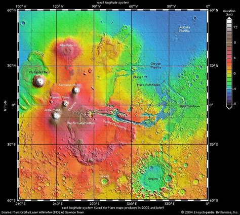 Tharsis | Volcanic Plateau, Olympus Mons, Valles Marineris | Britannica