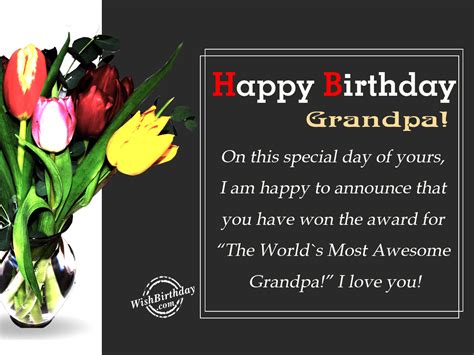 Birthday Wishes For Grandfather - Birthday Images, Pictures