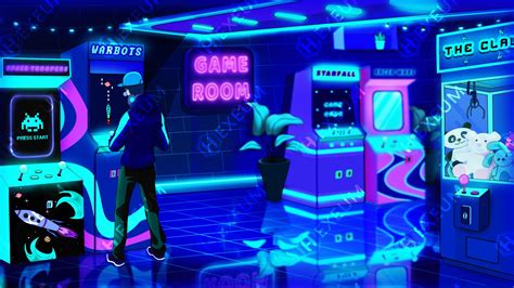 Lo-fi Arcade: Neon Stream Background - Hexeum