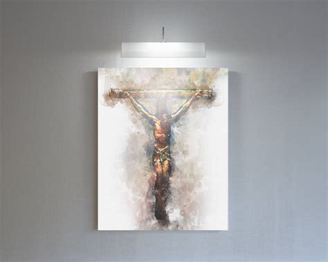 Holy cross Watercolor Canvas print Jesus Holy cross Wall Art | Etsy