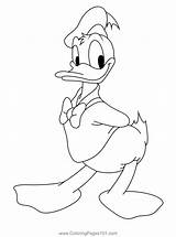 Donald Duck Standing In Style Coloring Page For Kids  Free sketch template