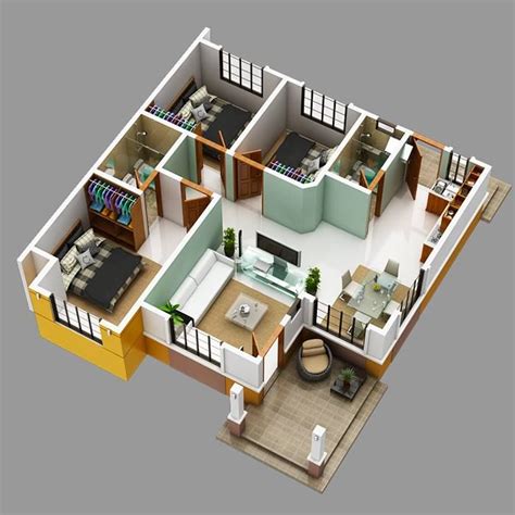 Picture of Modern Bungalow House with 3D Floor Plans and Firewall ...