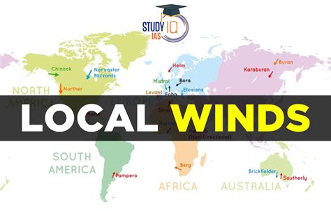 Local Winds of the World, Types, Map, List of Major Local Winds