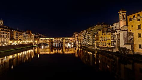 Ponte Vecchio at Night in Florence, Italy Stock Photo - Image of ...