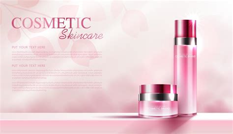 Cosmetics or skin care product ads with bottle, banner ad for beauty ...