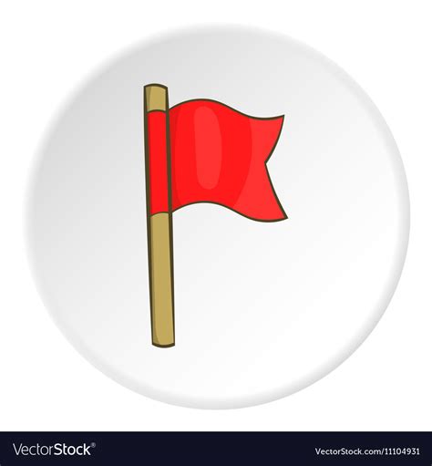 Red flag icon cartoon style Royalty Free Vector Image