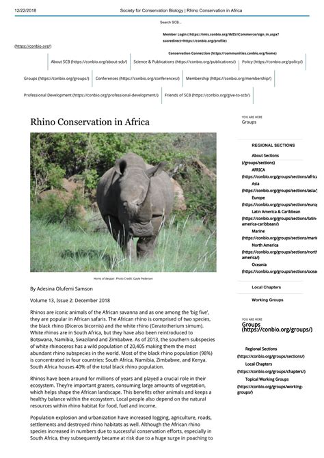 (PDF) Rhino Conservation in Africa