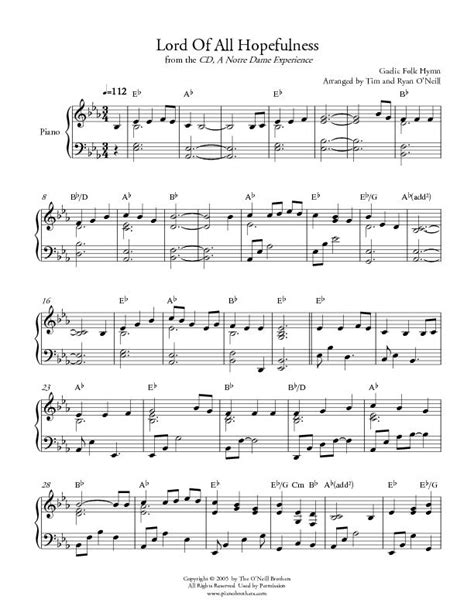 Lord of All Hopefulness | Sheet Music