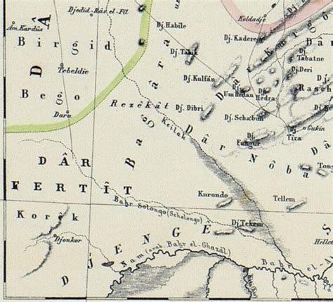 Map of the Nile Lands, 1862: : Nuba Mountains