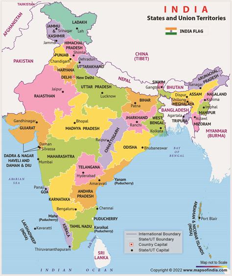 India Political Map Hd