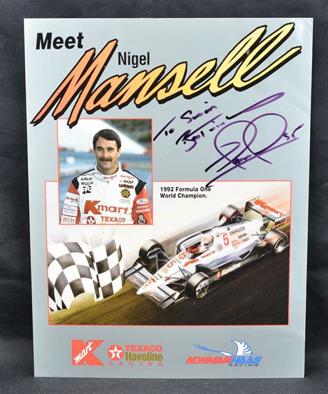 SOLD - Nigel Mansell Signed Picture ~1992 Formula One World Champion ...