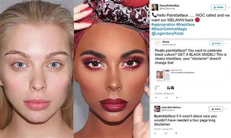 Makeup artist takes heat for turning white model black | Daily Mail Online