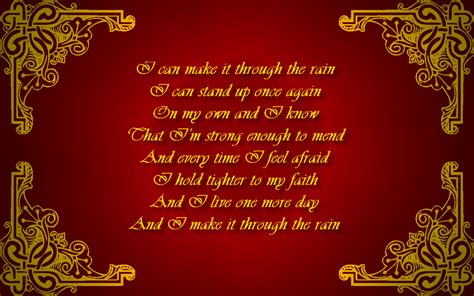 Song Lyric Quotes In Text Image: Through The Rain - Mariah Carey Song ...