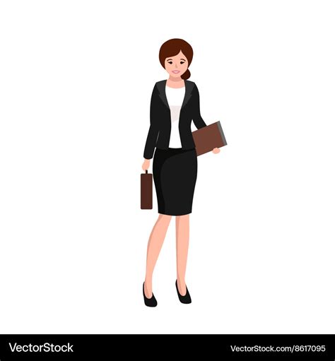 Business woman working in office worker with file Vector Image