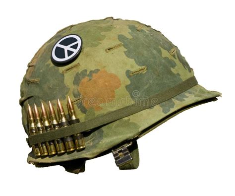 US Vietnam War Helmet - Peace Button Stock Photo - Image: 11529740