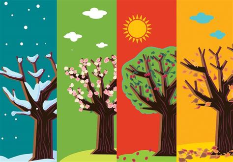 Four Seasons Abstract Trees - Download Free Vector Art, Stock Graphics ...