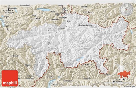 Classic Style 3D Map of Graubünden