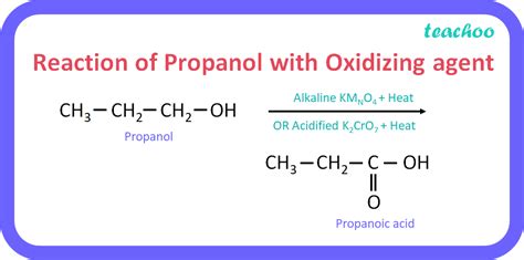What is an oxidising agent? When an oxidising agent added to propanol?
