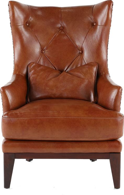 Chestnut Brown Leather-Match Accent Chair - Brewster | RC Willey Furniture Store