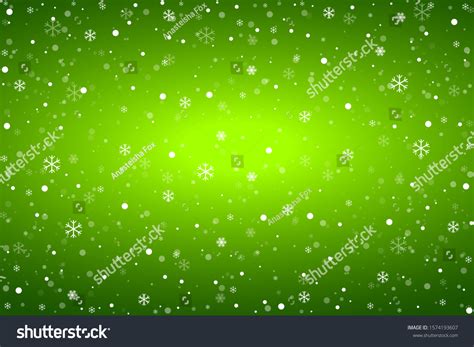 Green Background Snowflakes Vector Illustration Christmas Stock Vector ...