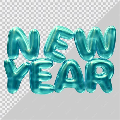 Premium PSD | New year text design with 3d modern style