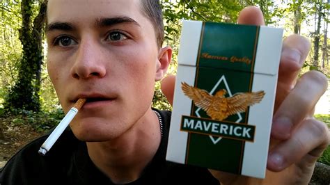 Smoking a Maverick Green Menthol Cigarette - Review - YouTube