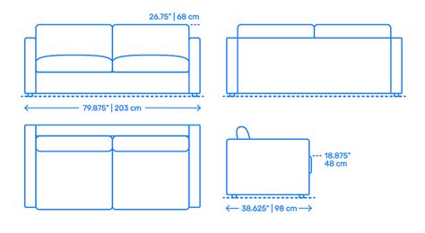 IKEA Vimle Sleeper Sofa - 2 Seater Dimensions & Drawings | Dimensions.com