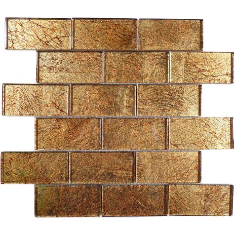 Golden Gold 2'' x 4'' Glass Glossy Tile - Subway Tiles - Shop By Theme | Glass tile, Tiles ...