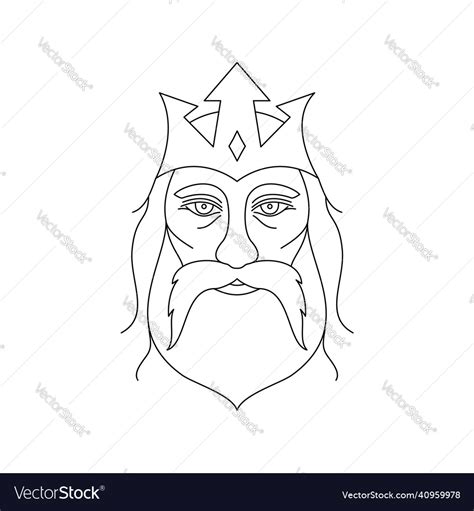 Poseidon Face Drawing