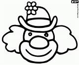 The face Of clown With Wig coloring Page Printable Game sketch template