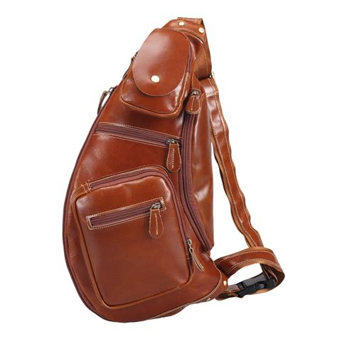 Polare Cool Real Leather Cross Body Sling Bag Chest Bag Backpack Large ...