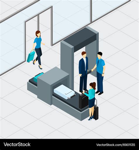 Airport security check Royalty Free Vector Image