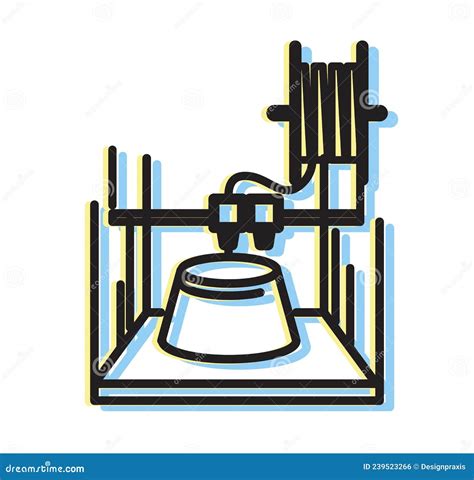 3D Printer - FDM - Icon stock vector. Illustration of topics - 239523266