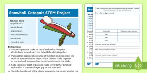 Snowball Catapult STEM Activity (teacher made)