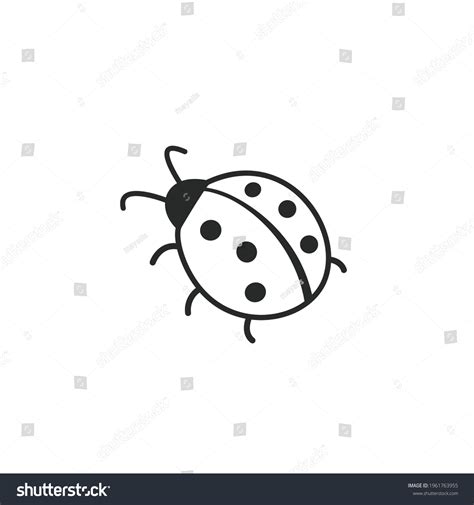 Cute Ladybug Ladybird Simple Outline Icon Stock Vector (Royalty Free) 1961763955 | Shutterstock