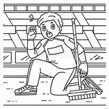Curling Male Skip Shouting Coloring Page For Kids Stock Illustration  sketch template