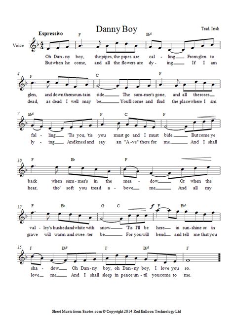 Danny Boy Sheet Music Free Key Of D Major - erogongeneration