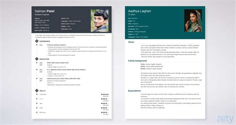 Free Biodata Templates for Marriage and Job Format