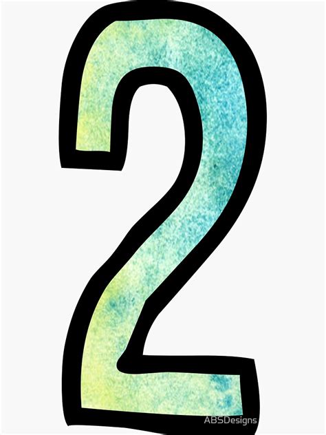 "Number 2" Sticker for Sale by ABSDesigns | Redbubble