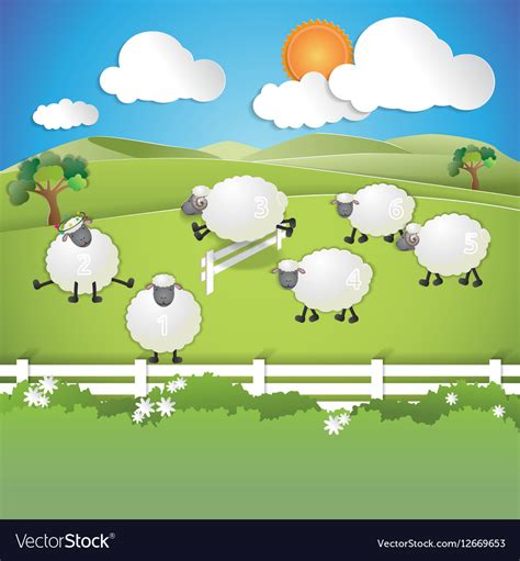 Counting sheep Royalty Free Vector Image - VectorStock